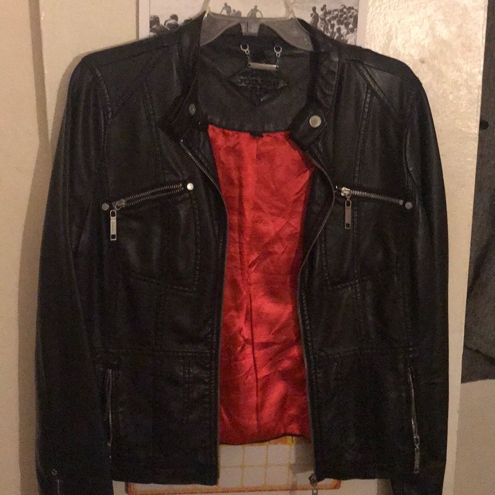 black vegan leather jacket